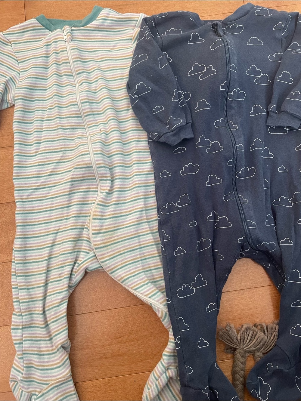 George Navy Cloud & Pastel Stripe Baby Footies